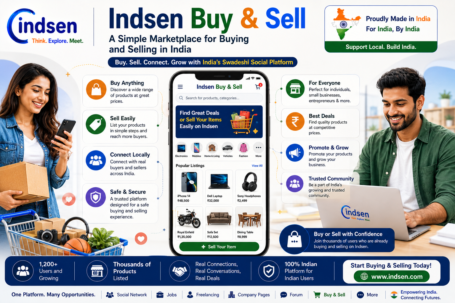 Indsen Buy & Sell marketplace for buying and selling products in India