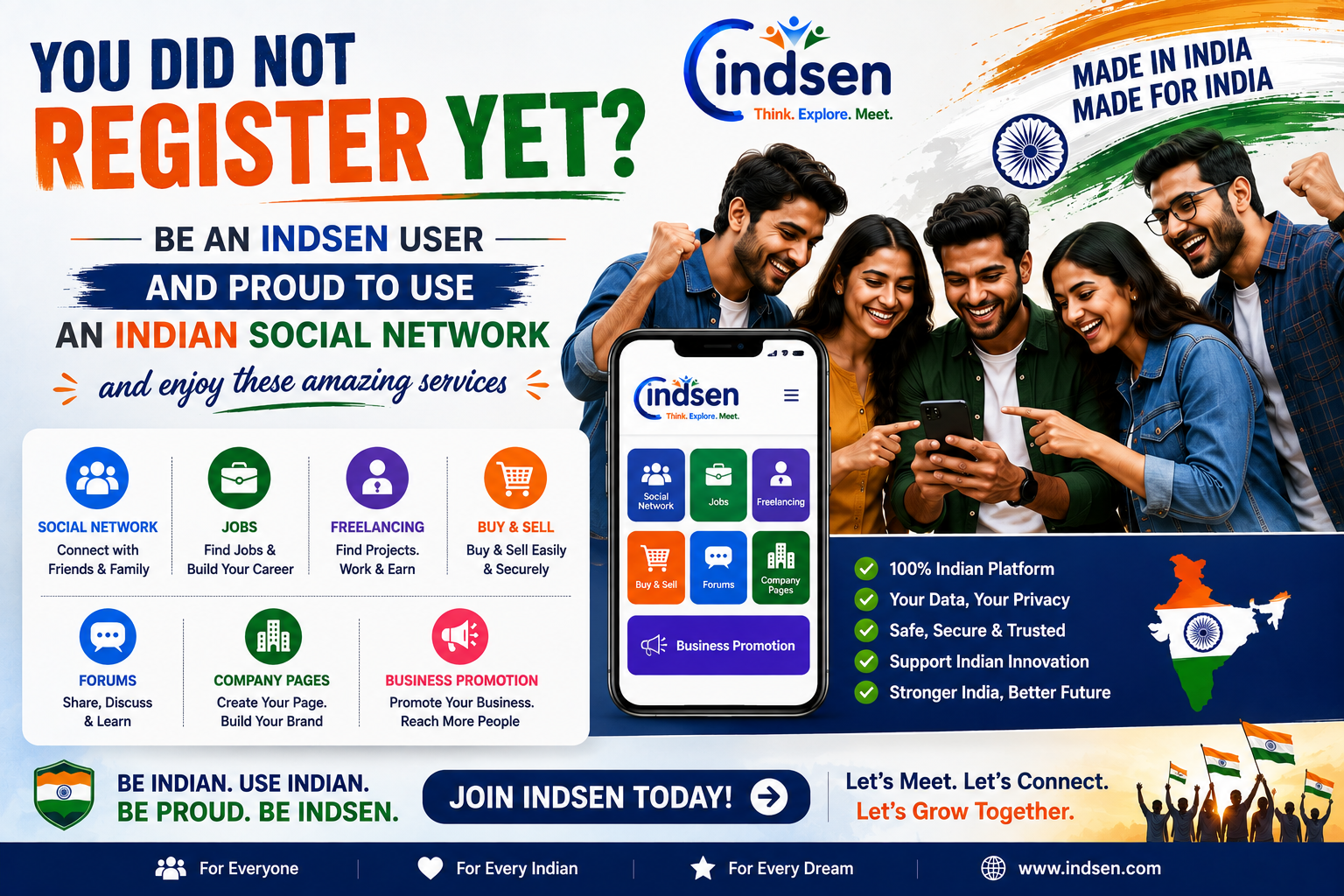 Join Indsen, an Indian Social Network and explore jobs, freelancing, forums and business services