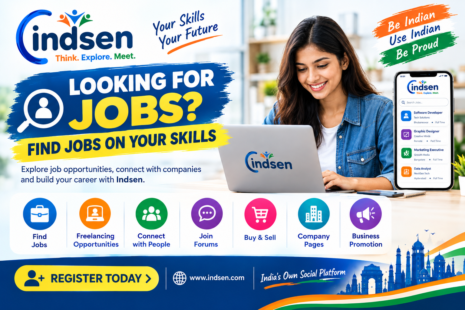 Find jobs on Indsen that match your skills and profile